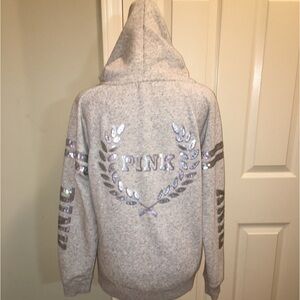 PINK Victoria’s Secret Sequined Full Zip Hoodie Jacket